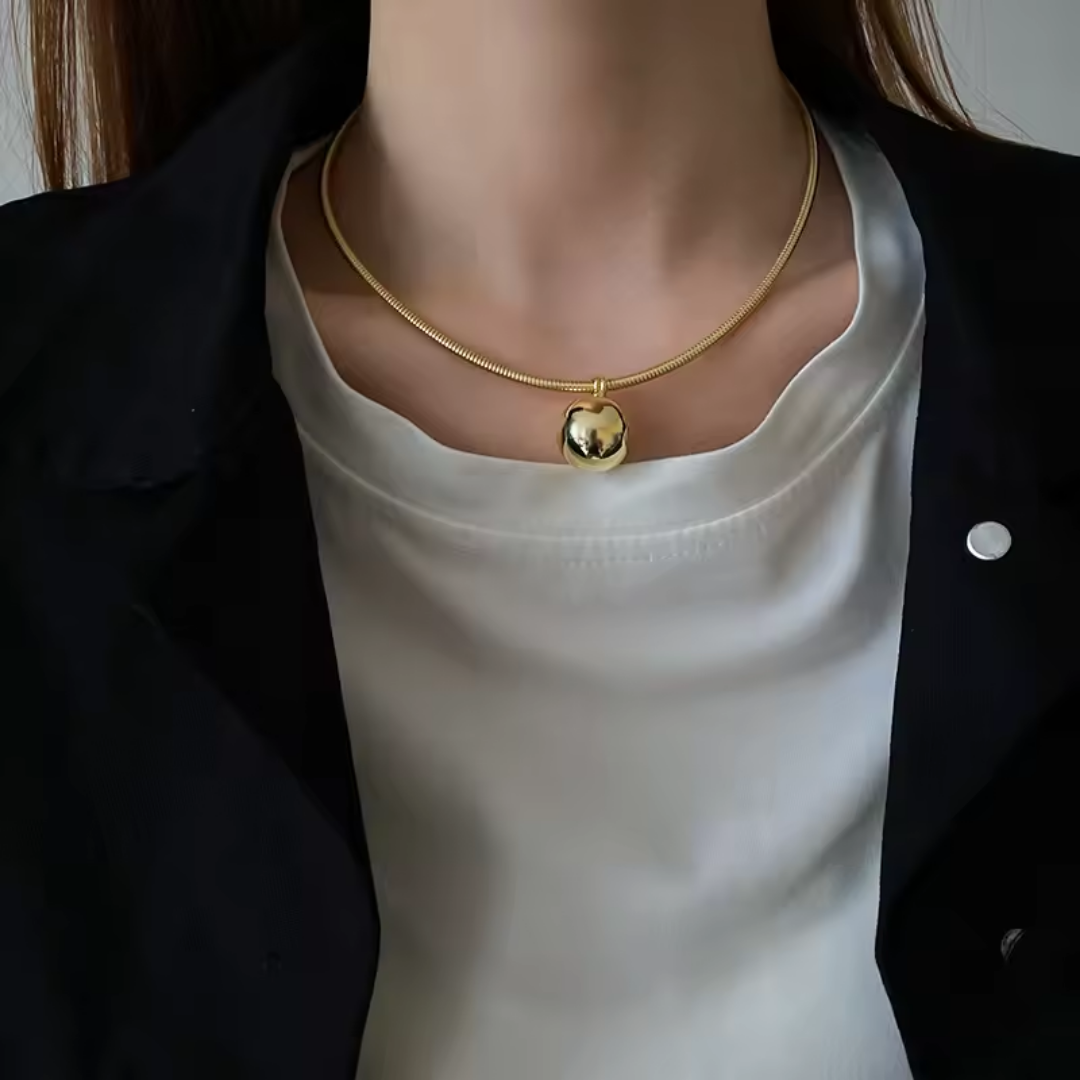 Ball pendant gold necklace