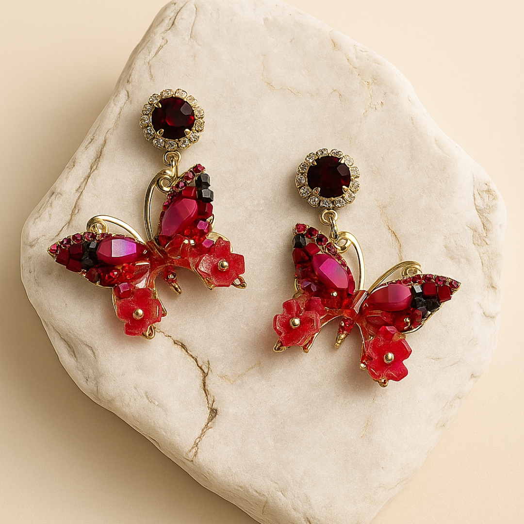 Red Butterfly Earrings