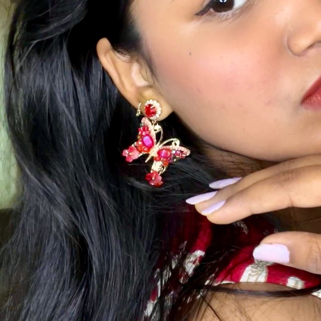 Red Butterfly Earrings