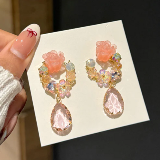 Floral Peach Earrings