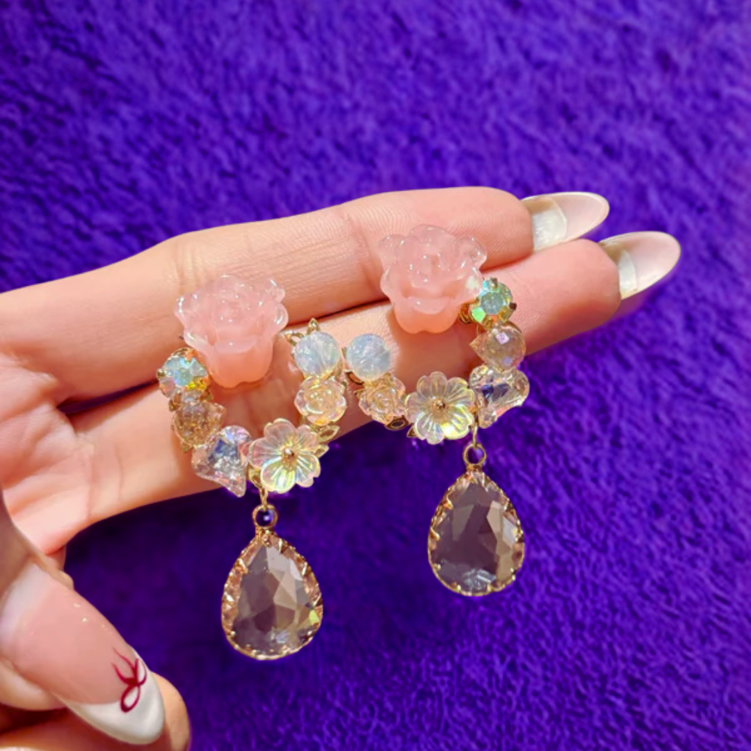 Floral Peach Earrings