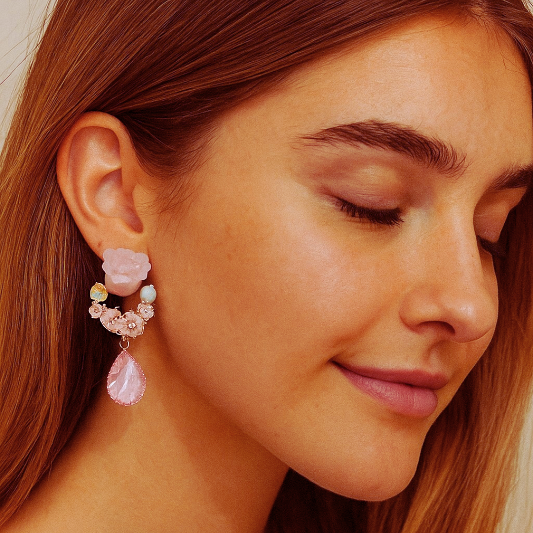 Floral Peach Earrings