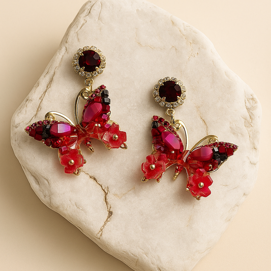 Red Butterfly Earrings