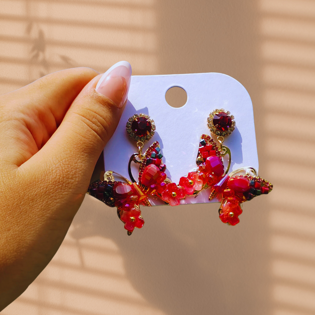 Red Butterfly Earrings