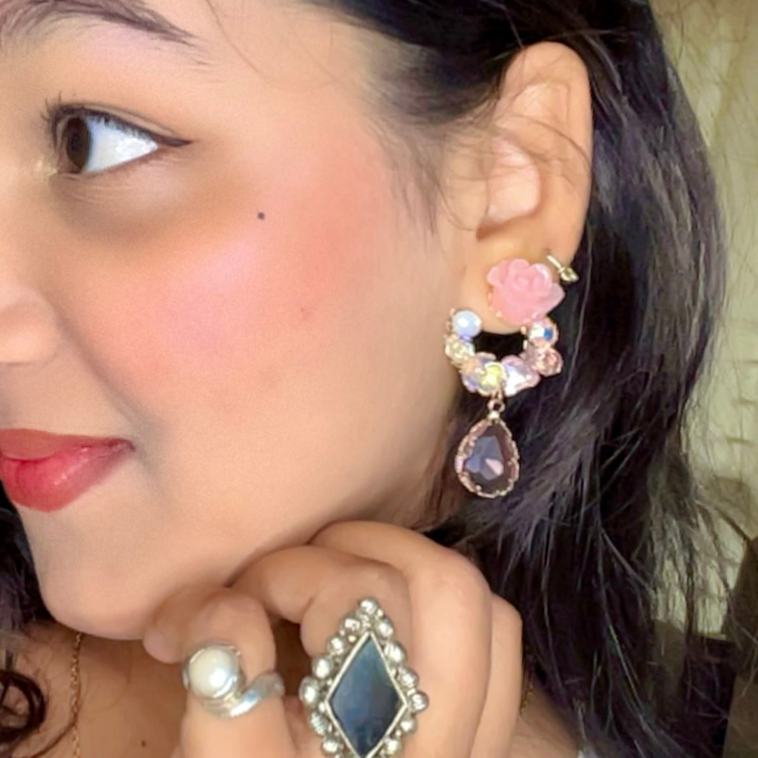 Floral Peach Earrings