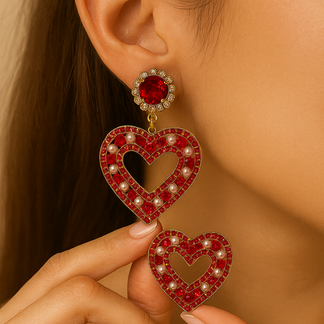 Red Heart Earrings