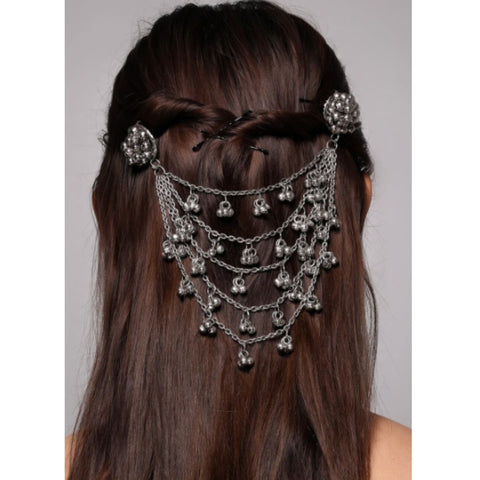 SILVER Oxidised  Hair Juda Accessory