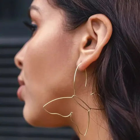 Gold Butterfly Dangle Earrings