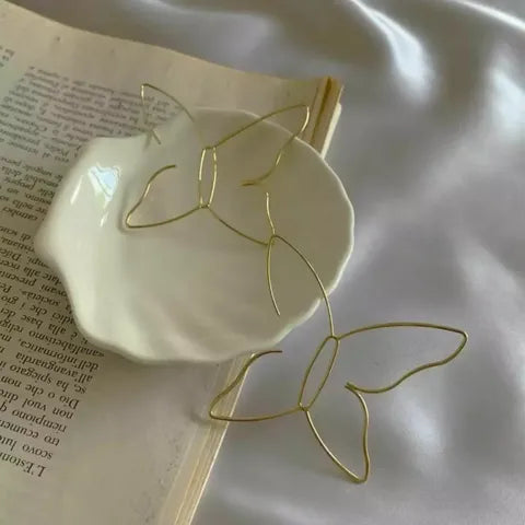 Gold Butterfly Dangle Earrings