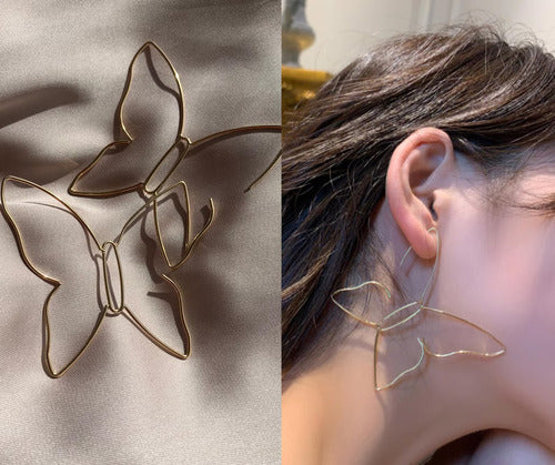 Gold Butterfly Dangle Earrings