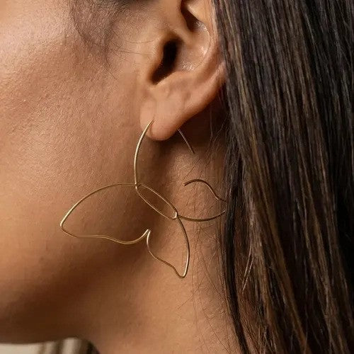 Gold Butterfly Dangle Earrings